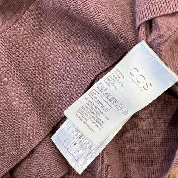 Cos Berry Mauve Wool Silk Pullover Sweater Women’s Large Minimalist Jumper - Picture 4 of 8